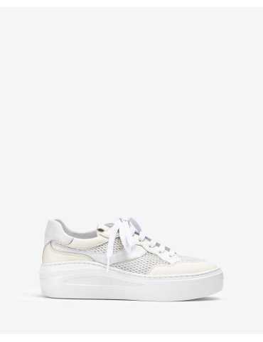 Baskets en cuir et maille - WHITE